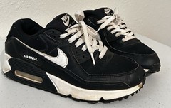 Nike Air Max Kids Leather Low Top Sneakers Black/White Lace Up US 10 DH8010-002