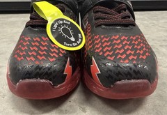 Boys’ Athletic Works Light-Up Athletic Sneakers Black Red Lightning Size 12 NWT