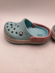 CROCS Crocband II Water Clogs Ice Blue Candy Pink White Toddler’s Size C4