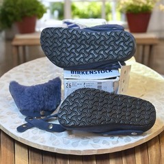 Birkenstock Kaprun Cuff Shearling Slipper Clog Kids EU 26 / US K 8.0 Navy