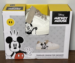 Disney Mickey Mouse Toddler Character Sneaker Shoes Tan Laces Size 11 Aldi