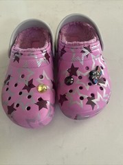 Crocs Kids Classic Disco Dance Party Clog Shoes Stars/Pink Size C13