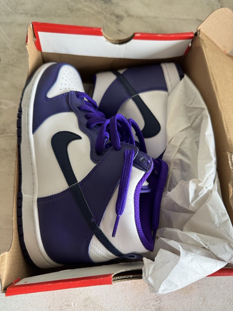 Nike Dunk Hi GS – DH9751 100 – White / Electro Purple – 6Y – NEW