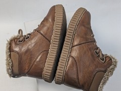 OshKosh Kids Haskell Ankle Boots Unisex Brown Classic Round Toe Lace Up Size 10