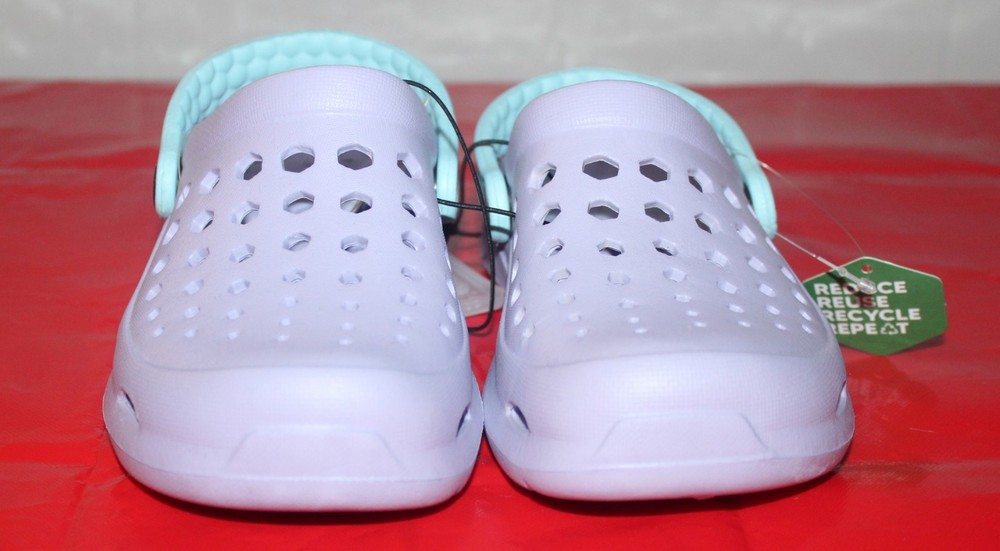 NWT Joybees Big Kids‘ Dylan Slip-On Clogs EVA Sky Blue/Lilac Purple – Size 1