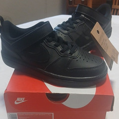Nike Court Borough Low Recraft PS Black Kids Sneakers 13C Hook & Loop Eco