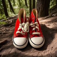 Classic High Top Converse Red With Star logo. Size 9C Unisex.