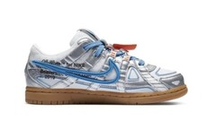 Nike Air Rubber Dunk Off-White University Blue PS Kids CW7410-100 New Authentic