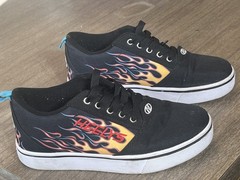 Heelys Pro Black Flame Print Skate Skater Shoes Sneakers Womens 7 Youth 6 UK 5