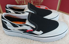 Vans Men’s 4.5/Women’s 6 Classic Slip On Asap Worldwide Black Flame VN0A7VCF7H7