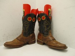 Brown Leather Cowboy Boots Youth Size 21.5 Mexico