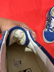 Vans Kids Old Skool Reflective Checkerboard Blue Flame Sneakers Size 13.0youth