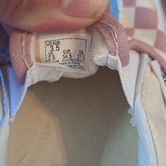Youth Vans Light Pink/white Checkered Canvas Slip On Sneakers Size 3.5 TubAG