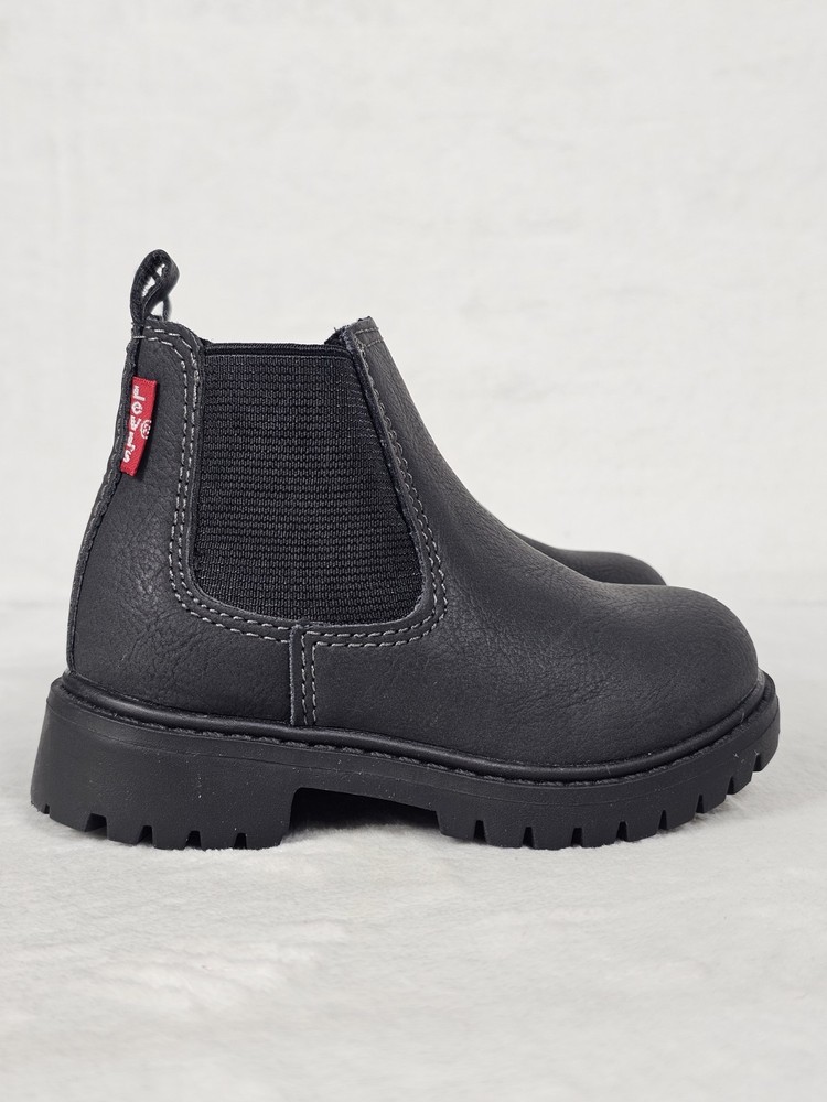 Levis Buckley WX Toddler Kids 5 Chelsea Boots Black Pull On Faux Leather Shoes