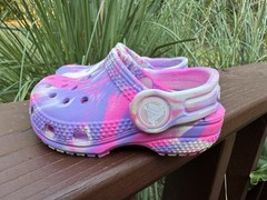 Crocs C4 Pink/ Purple/multicolor Marbled Classic Clogs Shoes Colorful Fun