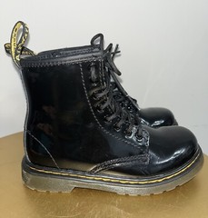 Dr. Martens Docs Kids Patent Leather Combat Boots 1460J Black Size 11