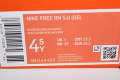 Size 4.5Y (GS) – Nike Free RN 5 Racer Blue / Black-White Item# AR4143-402