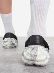 NEW CROCS ECHO GLOW IN THE DARK MARBLED CLOG BLACK/WHITE 211883-0WU YOUTH J6 6