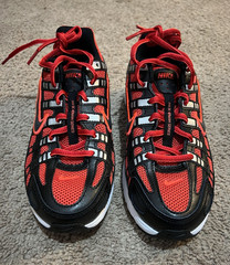 Nike P-6000 GS Kids 5Y Red/Black/White Mesh Lace-Up Athletic Sneakers