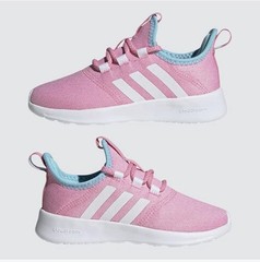 Adidas Big Kids Size 2 Cloudfoam Pure 2.0 Running Shoe Pink/White/Blue GY4495