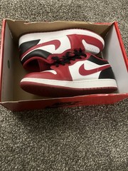 Jordan Air Jordan 1 Low Leather Colorblock Lace-Up Sneaker Kids US 7Y