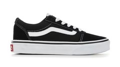 Boy’s Girl’s Vans Youth Ward Sneakers Skate Shoes Size 3 Black Canvas Suede NEW