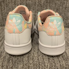 Adidas Size 5 Stan Smith J Original Low Top Sneaker – Cloud White / Haze Coral