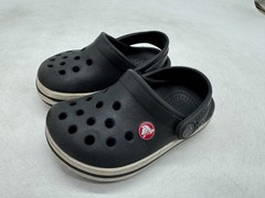 Crocs Crocband Clogs Kids Black Rubber Slip-On Straps Lightweight Comfort – C5