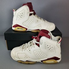 Nike Air Jordan 6 Retro OG GS Off-White Maroon Size 4Y 836342-115 Cream 2015