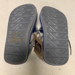Reef Little Ahi Ocean Flip Flops Blue Gray Sandals with strap Size 3/4 New