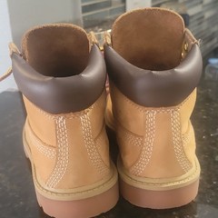 Timberland Tan Leather Waterproof Lace-Up Ankle Combat Boots Unisex Kids Size 11