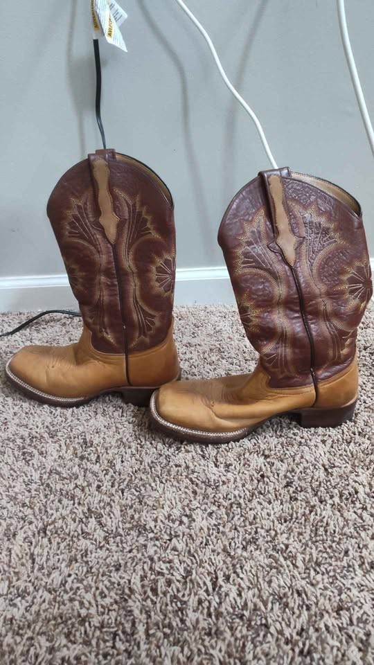 Size 23.5 eee children’s cowboy boots dos cuco leather kids used brown