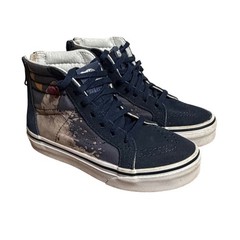 Vans Sk8-Hi Zip Shark Treasure Map Navy Blue Kids Sneakers Size 11.5 Kids