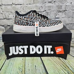 Nike Air Force 1 JDI „JUST DO IT” All Over Print Shoes Size 5.5Y w/Box & Sticker