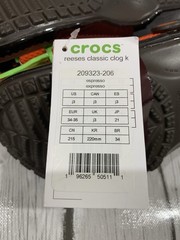 Crocs Rees’s Classic Clog K Sandals Orange/ Brown J3 US unisex kids,