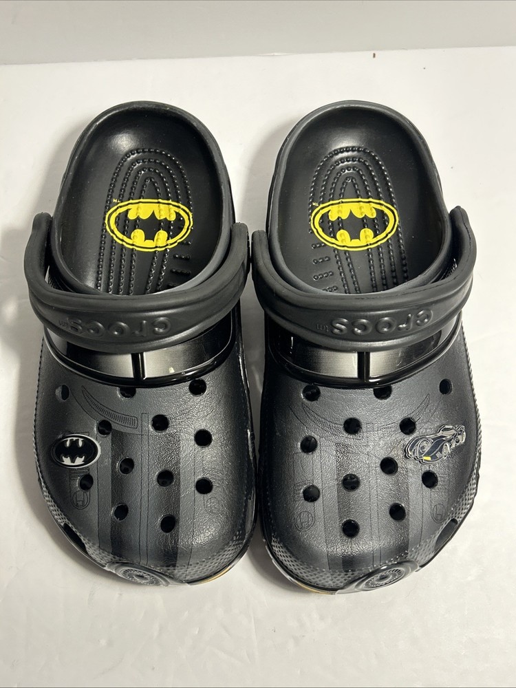 Crocs Batman Batmobile Size Junior 4 Black Shoes Sandals DC Comics • J 4