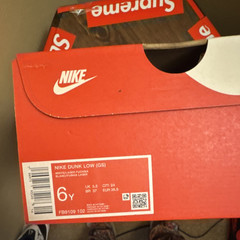 Nike Dunk Low (GS) Unisex Kids Sneakers 6Y White/Pink FB9109-102