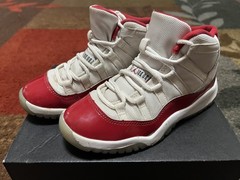 Nike Air Jordan 11 Youth Retro Cherry Red White 378039-116 Youth Shoes size 1Y