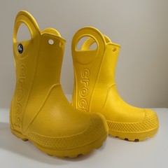 Crocs Handle It Rain Boot Kids Yellow US 6 Mid-Calf Pull-On Rubber