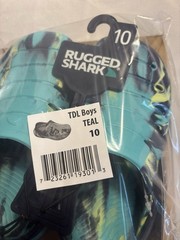 Rugged Shark Clogs Children’s Size 10 Eva Lined Slip-On Turquoise Blue Style New