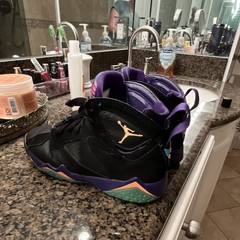 Jordan Air Jordan 7 Retro Black Multicolor Unisex Kids Sneakers 4Y