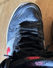 NIKE SB DUNK HIGH PRO SNEAKERS 305050-068 SIZE 6 BLACK-MEDIUM GRAY-RED