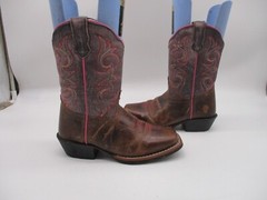 Dan Post Multi Color Leather Square Toe Kids Boots Size 12.5 D Style DPC2947