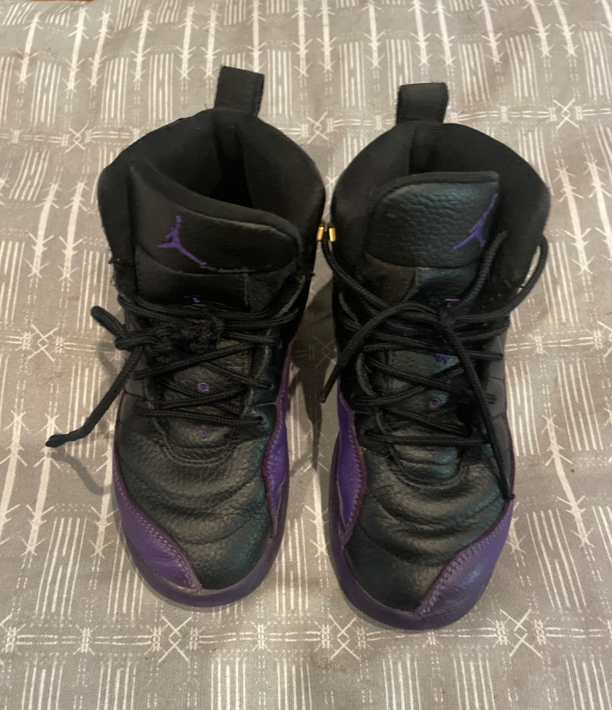 Air Jordan 12 PS Preschool Retro Field Purple Black , Size 2Y, 151186-057
