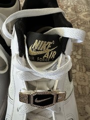 Nike Air Force 1 LV8 White Black and Gold. Youth Size 7. Great Condition