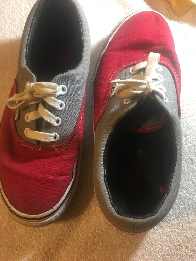 vans kids size 3 Red and Gray lightly used, good condition, lots of life left.