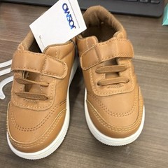 Josmo Tan Kids Sneaker Size 7 Hook & Loop 96990H Synthetic Low Top Flat