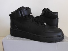 Nike Air Force 1 Mid Le (GS) All Black Black-Black Sz 6Y [DH2933-001]