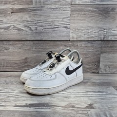 Nike Air Force 1 Toggle Stretch Lace White Black Swoosh Shoes Size 2Y Kid