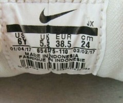 Nike Huarache Run GS White/White Sneakers 654275-110 Youth Size 6Y/Womens 8M